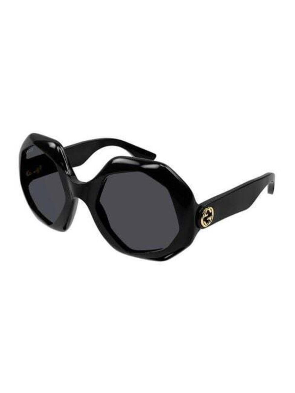 NEW GUCCI HEXAGONAL BLACK EYEWEAR GG1242S 001 WOMEN'S OVERSIZED SUNGLASSES GUCCI